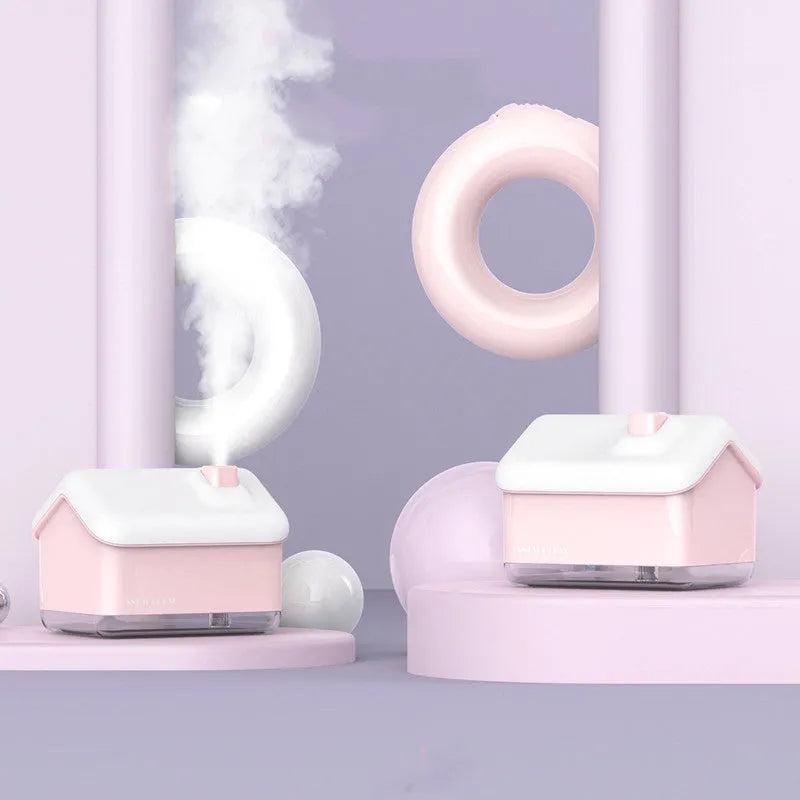 White igloo-shaped ultrasonic humidifier and essential oil diffuser with LED lights and 300ml water tank