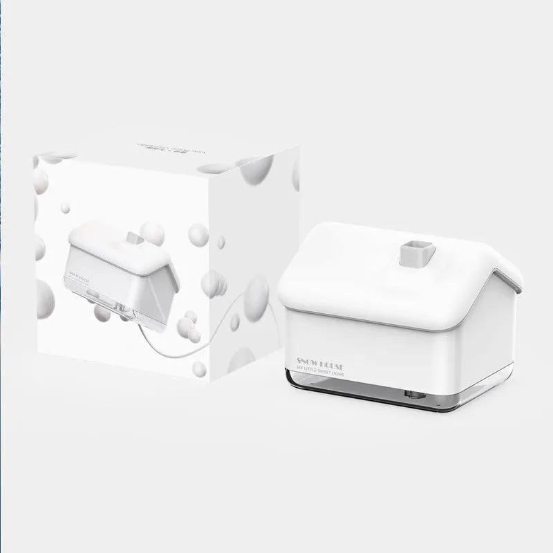 White igloo-shaped ultrasonic humidifier and essential oil diffuser with LED lights and 300ml water tank