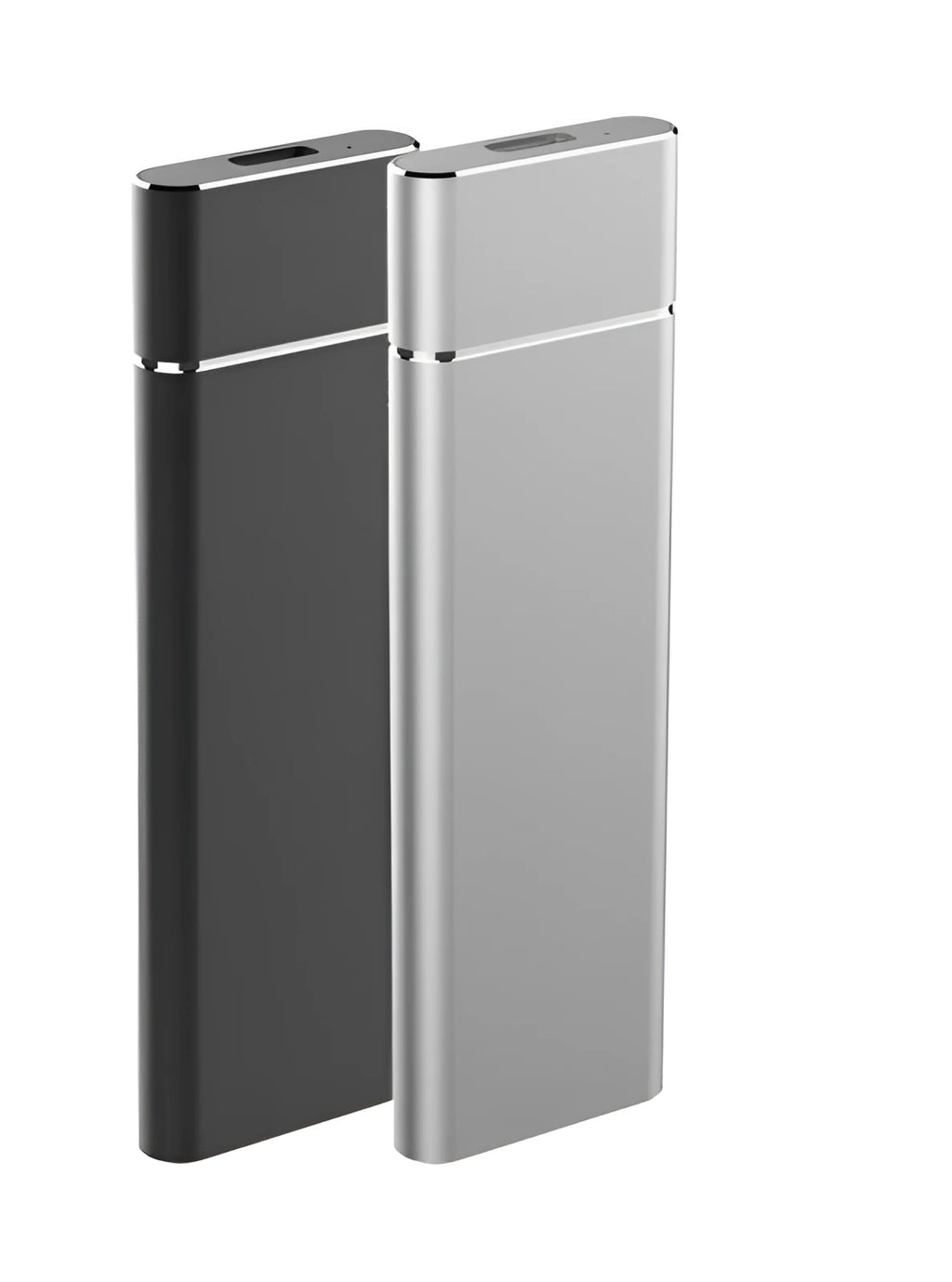 Silver M.2 NGFF to USB 3.1 SSD enclosure in solid aluminium alloy with data line and screwdriver