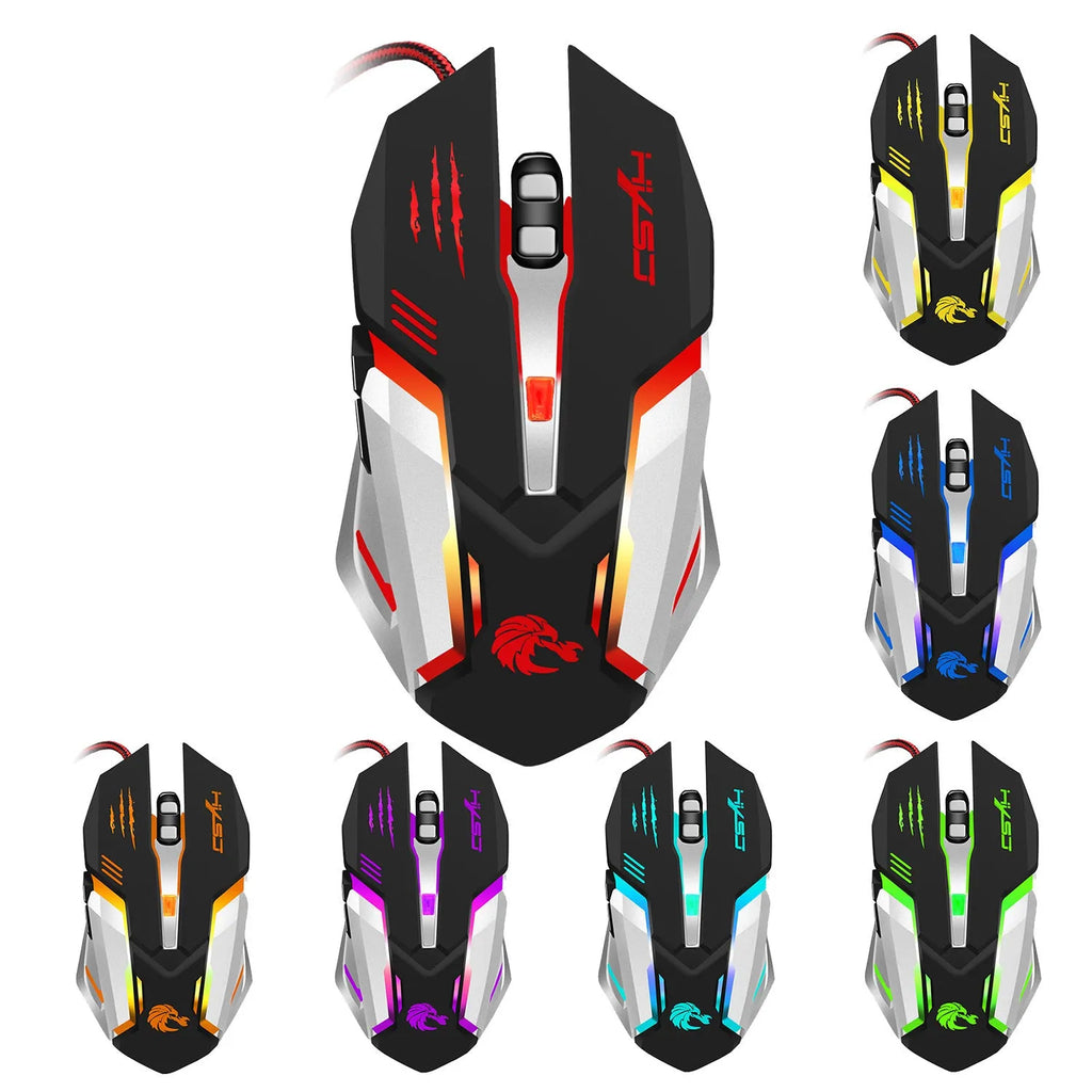 S100 wired gaming mouse with matte black finish, six buttons, and four-way scroll wheel