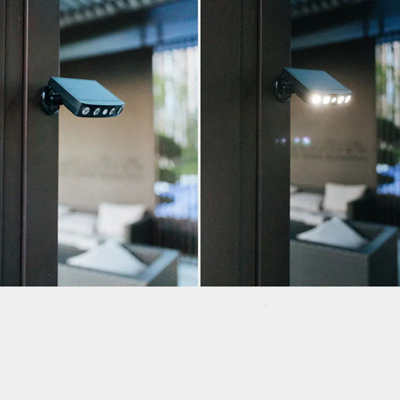 Black induction security wall lamp with motion sensor for outdoor garden villa lighting