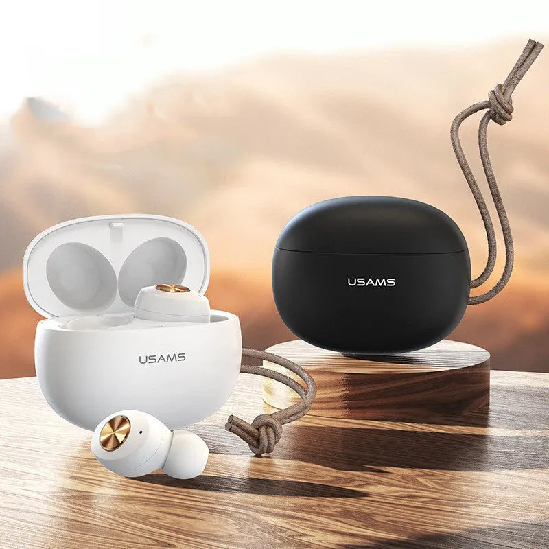 Pebble Series Wireless Bluetooth Mini TWS earbuds in charging case, shown in black colour.