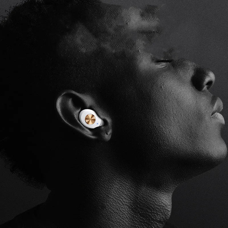 Pebble Series Wireless Bluetooth Mini TWS earbuds in charging case, shown in black colour.