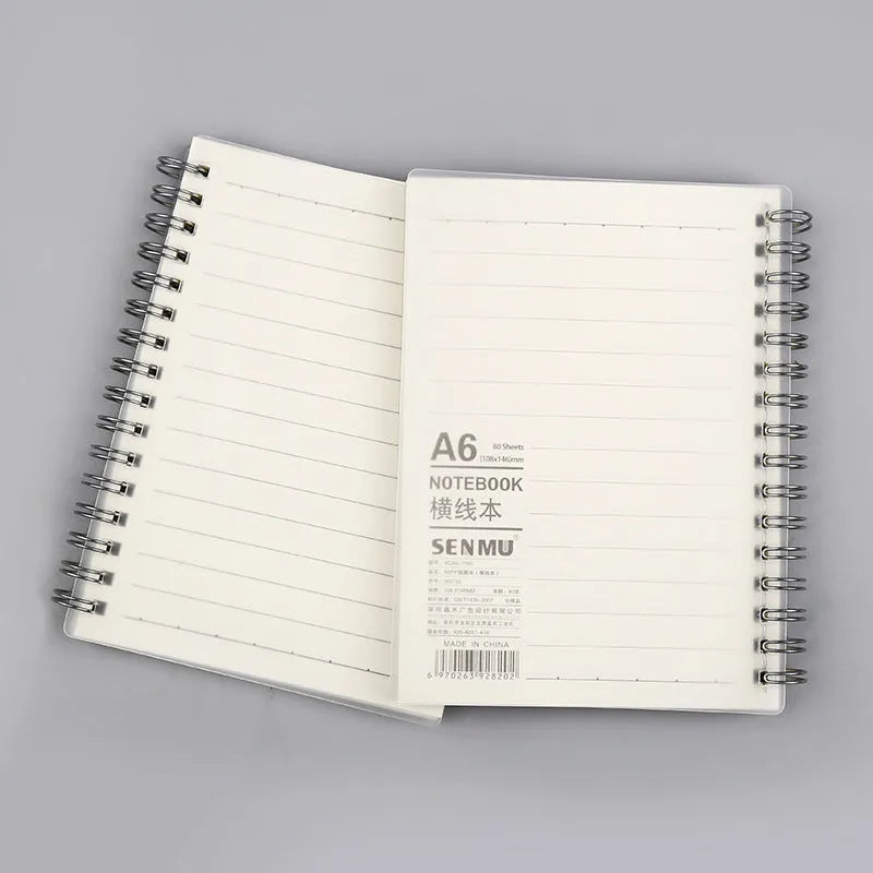 Creative coil notebook showing horizontal line, grid, and dot matrix rulings in A5 and B5 sizes
