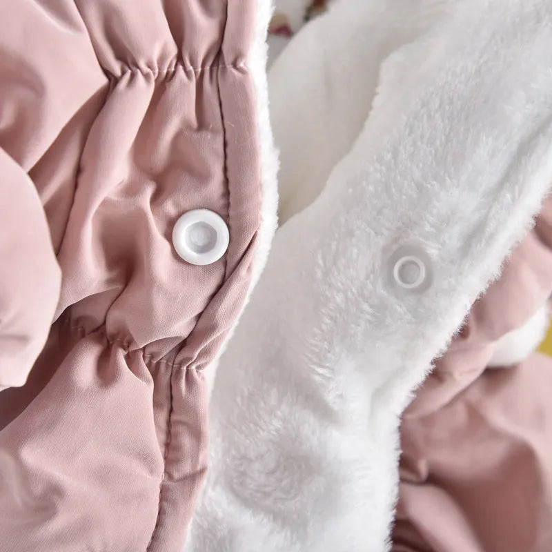 Thick cotton floral bubble skirt pet coat for dogs and cats in pink and blue
