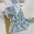 Thick cotton floral bubble skirt pet coat for dogs and cats in pink and blue