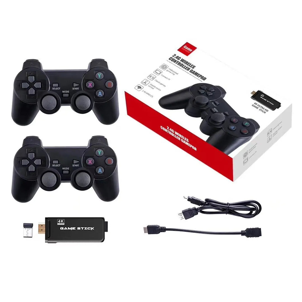 Wireless game console with two controllers, 32GB RAM, HDMI TV connection, plastic, 30x25x8cm