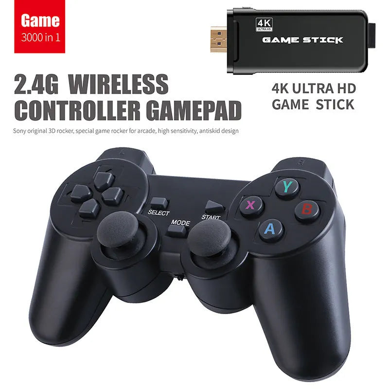 Wireless game console with two controllers, 32GB RAM, HDMI TV connection, plastic, 30x25x8cm