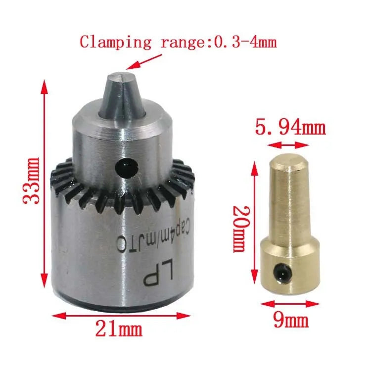 Hard alloy drill chuck accessory set with 3.17mm tail hole for electric drills