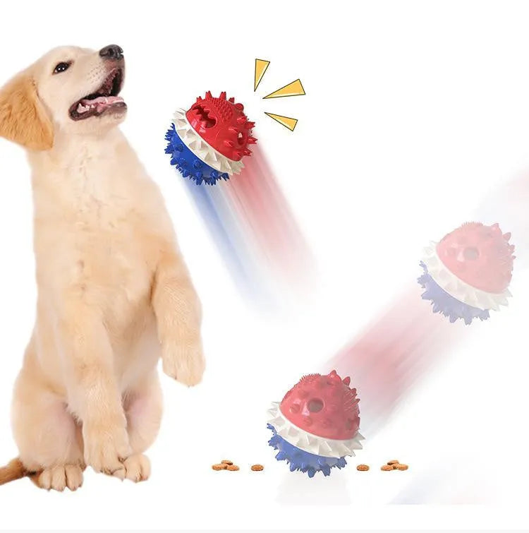 TPR puppy molar stick vocal dog toy, 200g, shown in Lake Blue, Bright Yellow, and American Blue