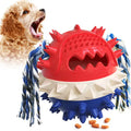 TPR puppy molar stick vocal dog toy, 200g, shown in Lake Blue, Bright Yellow, and American Blue