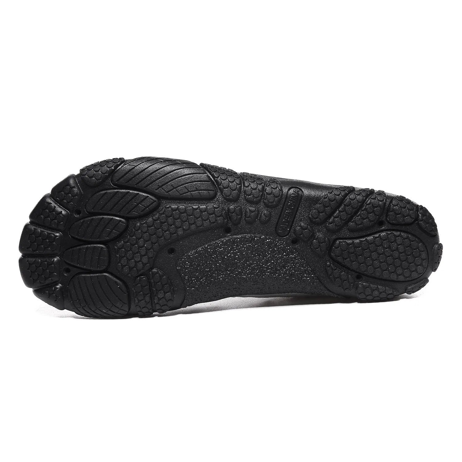 Low-top mesh wading shoes with elastic band closure and rubber sole for outdoor water sports.