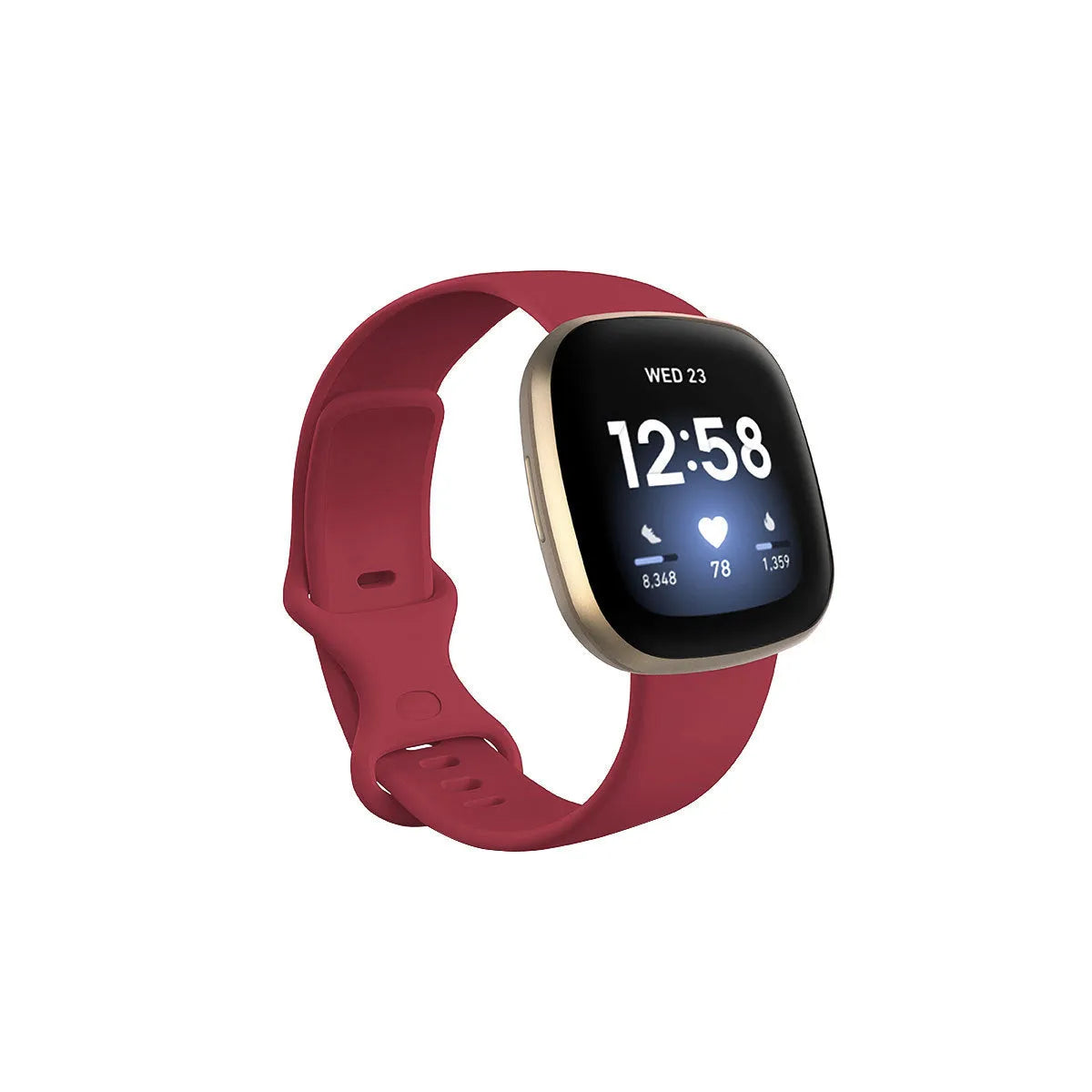 Fitbit Versa 3 TPU silicone replacement strap in multiple colours on a white background