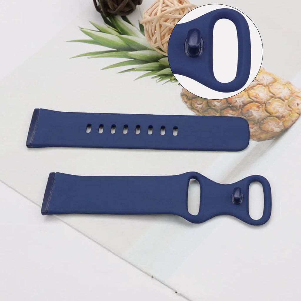 Fitbit Versa 3 TPU silicone replacement strap in multiple colours on a white background