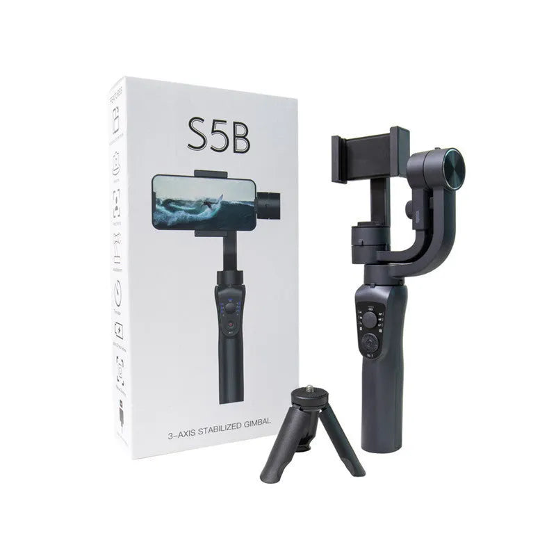 Mobile phone three-axis stabilizer with extension rod and tripod accessories for handheld photography