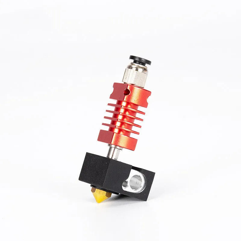 Red MK10 extruder kit with silicone heater block, 0.4mm nozzle, and holder for 24V 3D printers