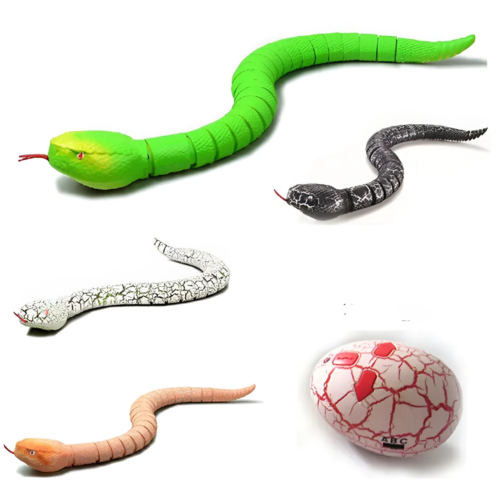 38cm remote control snake toy crawling with retractable tongue, remote control, USB cable, and batteries
