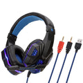 Light-up gaming headset with braided cable and tanned leather ear cushions in black and red colour option