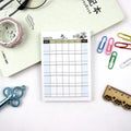 A5 work plan diary notebook showing four cover design options for weekly monthly planning