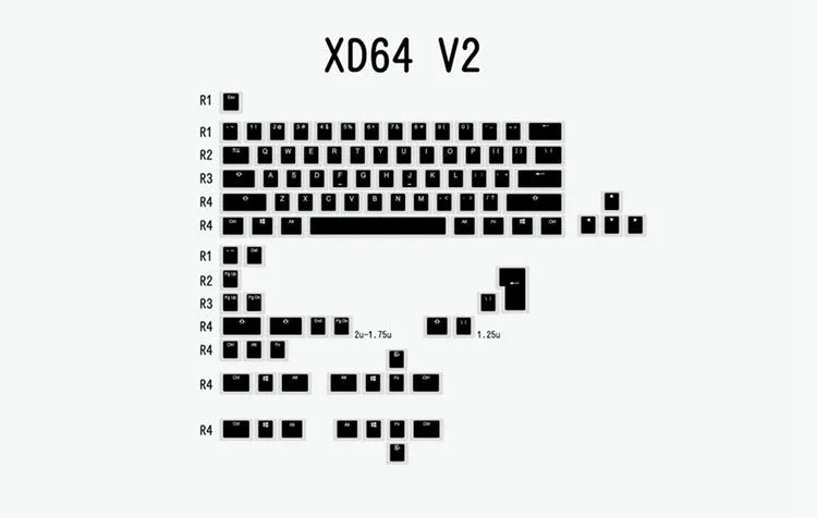 Pudding V2 PBT doubleshot replacement keycap set in white and black for mechanical keyboards.