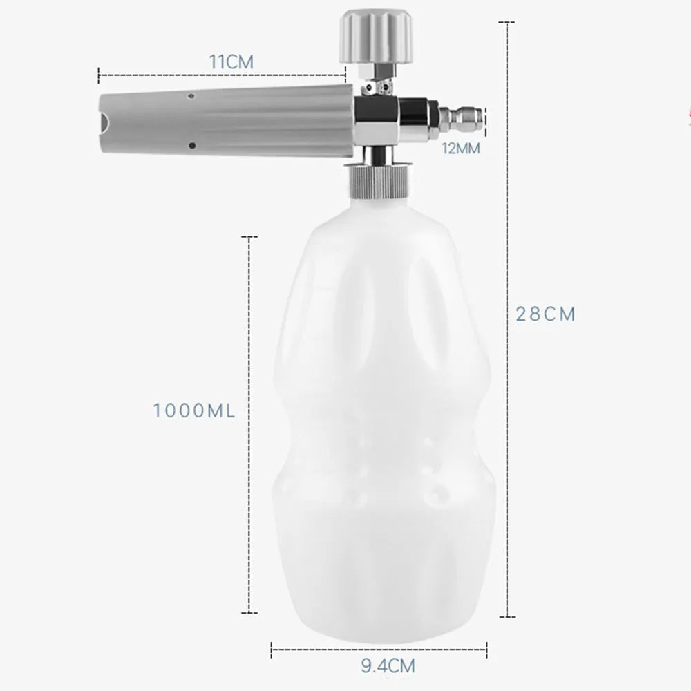 High pressure car wash water gun foam pot with pure copper tip, 15MPA, in grey red or black