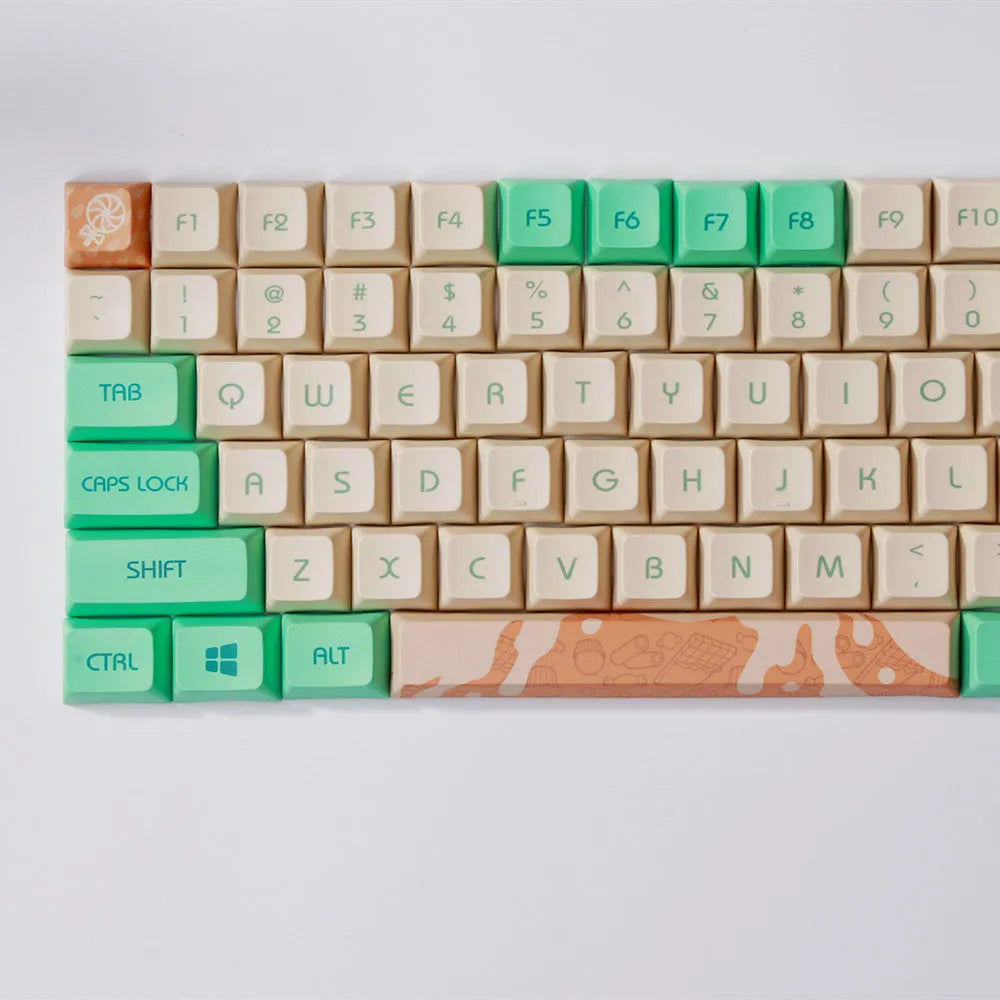 Mint Toffee green DSA profile mechanical keyboard keycaps for XDA104 layout