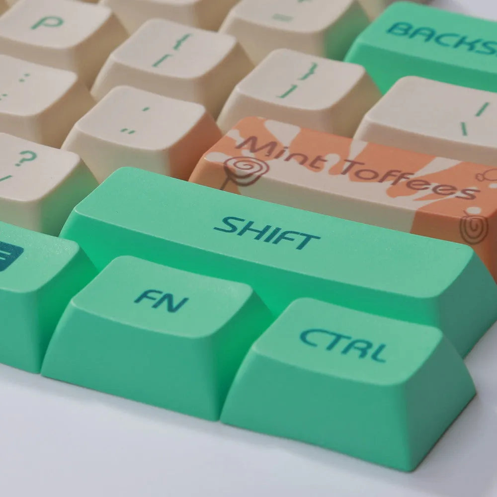 Mint Toffee green DSA profile mechanical keyboard keycaps for XDA104 layout