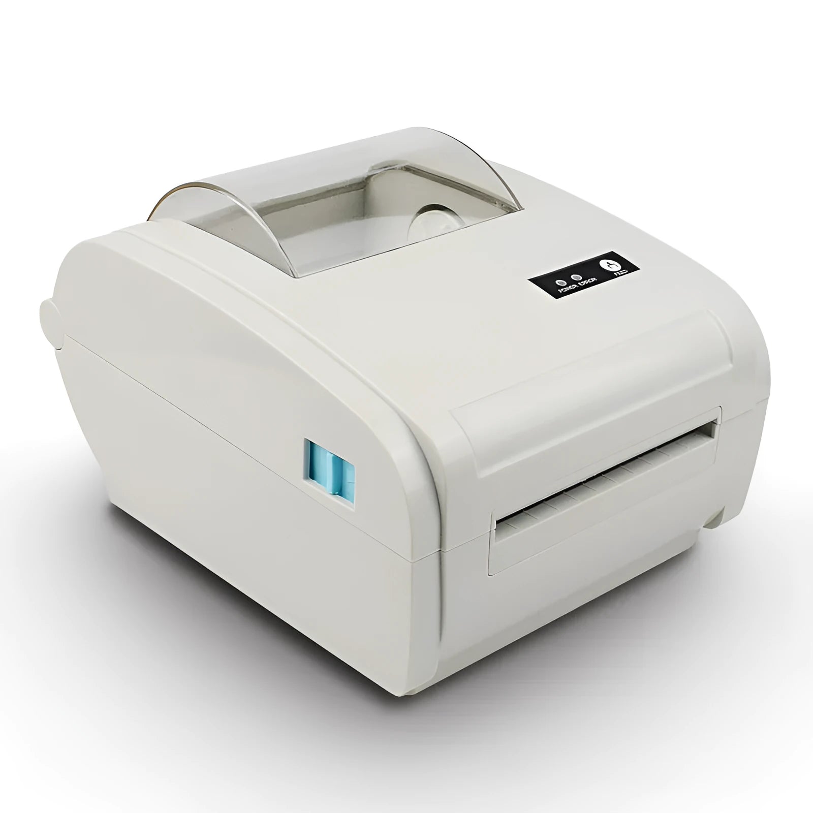 ZJ-9210 direct thermal label printer in black with USB cable, compact desk design