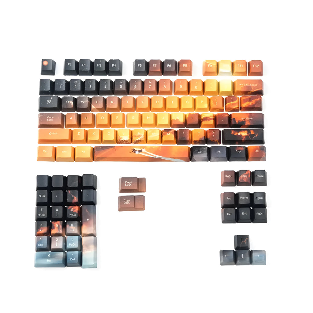 Saturn star engraved mechanical keyboard keycap set with 108+2 keys for Cherry MX compatibility