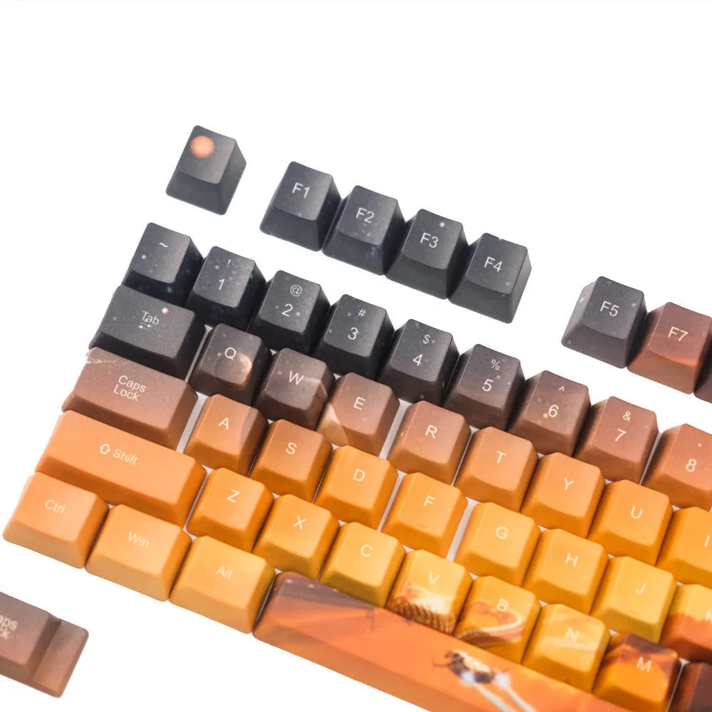 Saturn star engraved mechanical keyboard keycap set with 108+2 keys for Cherry MX compatibility