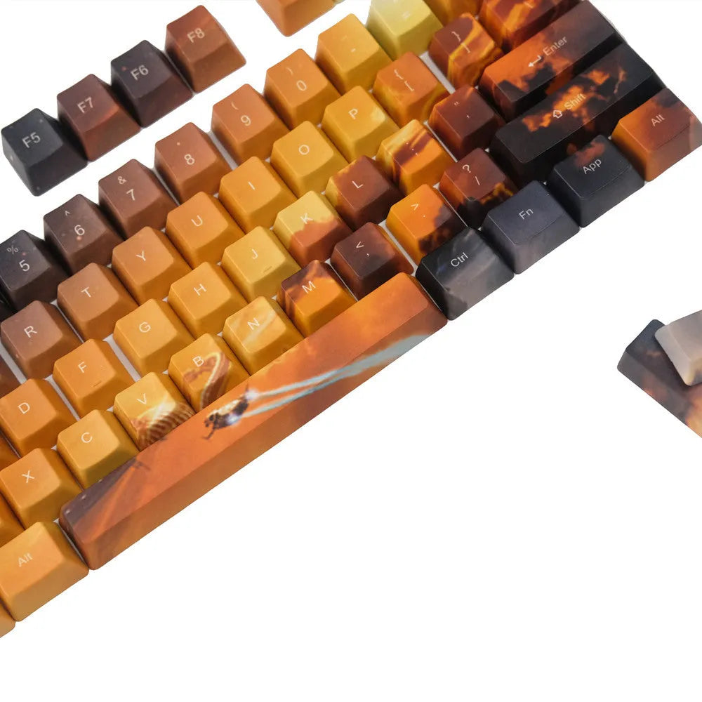 Saturn star engraved mechanical keyboard keycap set with 108+2 keys for Cherry MX compatibility