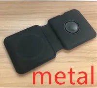 White 2 in 1 magnetic wireless charger with foldable design showing dual charging surfaces