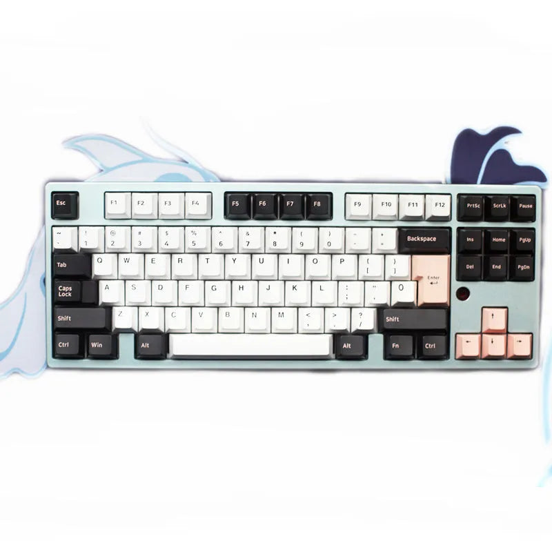 PBT mechanical keycap in Cheese Green and Nautilus Graphite Cyan, single keycap for wired keyboard
