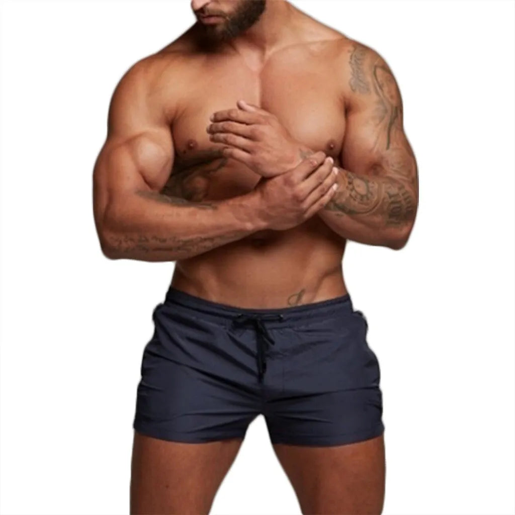 Breathable waterproof sports casual shorts in black, 95% nylon cotton blend, available in M to 3XL