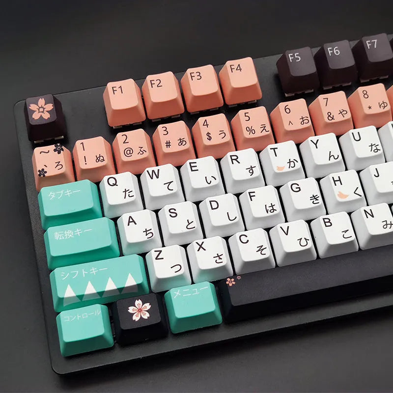 Single green Cherry MX mechanical keyboard keycap on white background