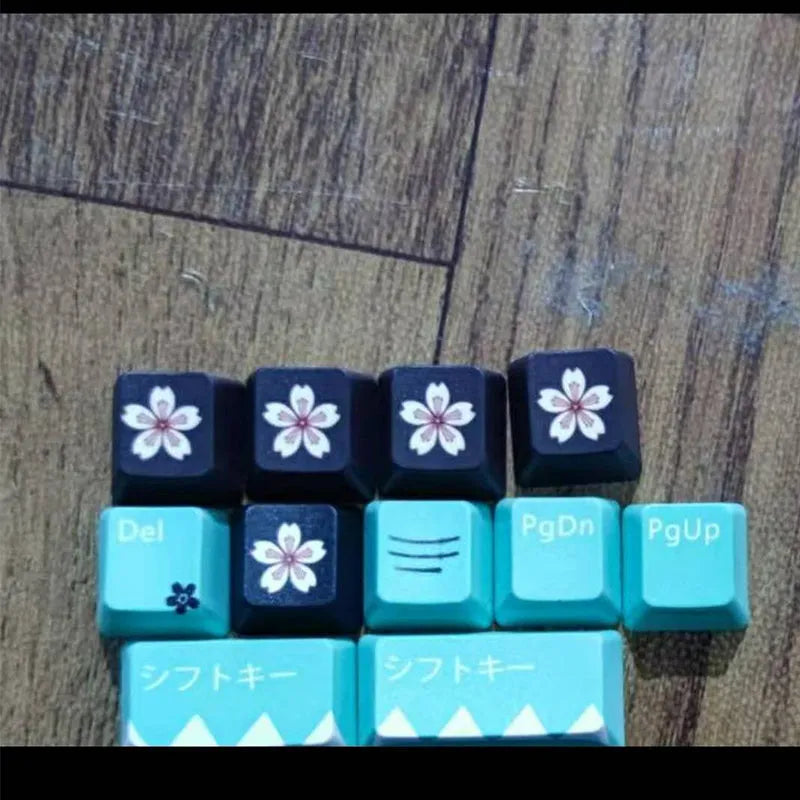 Single green Cherry MX mechanical keyboard keycap on white background
