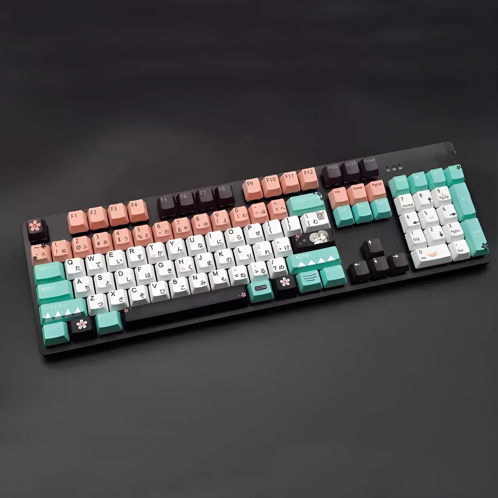 Single green Cherry MX mechanical keyboard keycap on white background
