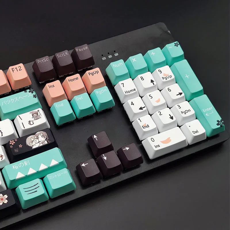 Single green Cherry MX mechanical keyboard keycap on white background