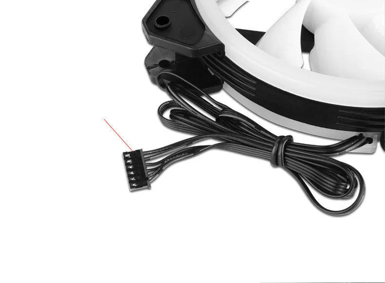 12cm square camouflage pattern PC cooling fan with glowing RGB LEDs on blades and a small central speaker.