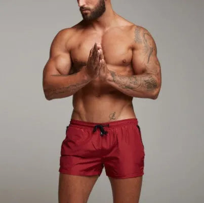 Breathable waterproof sports casual shorts in black, 95% nylon cotton blend, available in M to 3XL