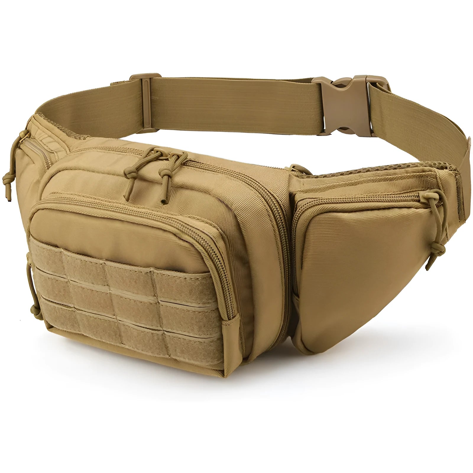 Men's tactical multifunctional waist bag in black and khaki colour options.