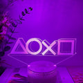 Gamepad-shaped LED desk lamp with touch control on black ABS base, USB powered with colourful lighting