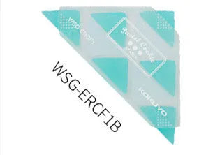 A triangular blue PVC rubber eraser for detailed, multi-angle correction.