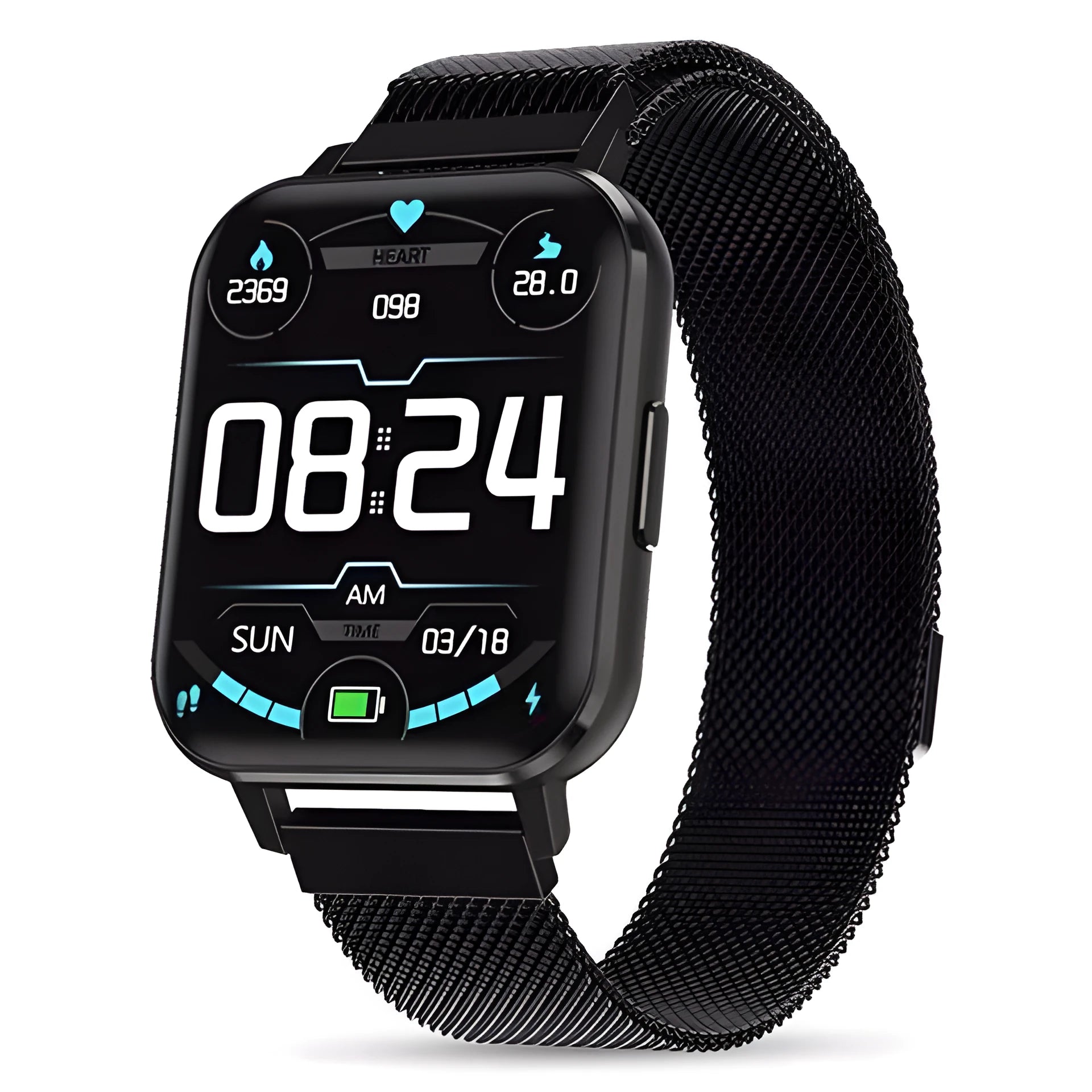 DTX smart watch with 1.78 inch screen showing health metrics display on wrist