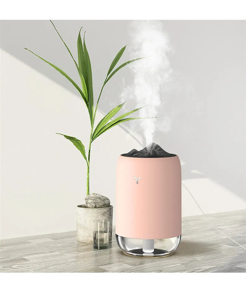 Magic Flame humidifier in columnar design with ultrasonic function and USB power connection