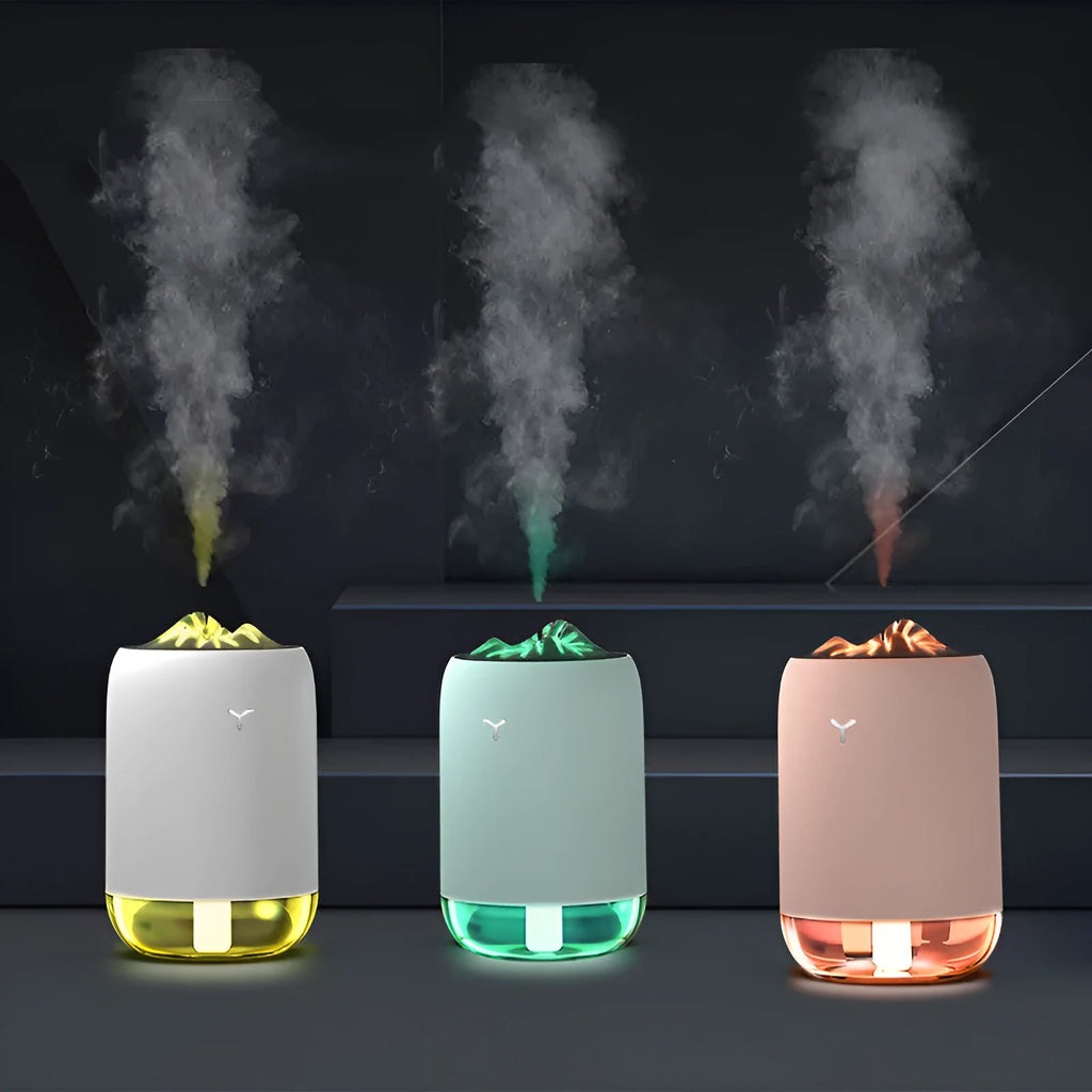 Magic Flame humidifier in columnar design with ultrasonic function and USB power connection