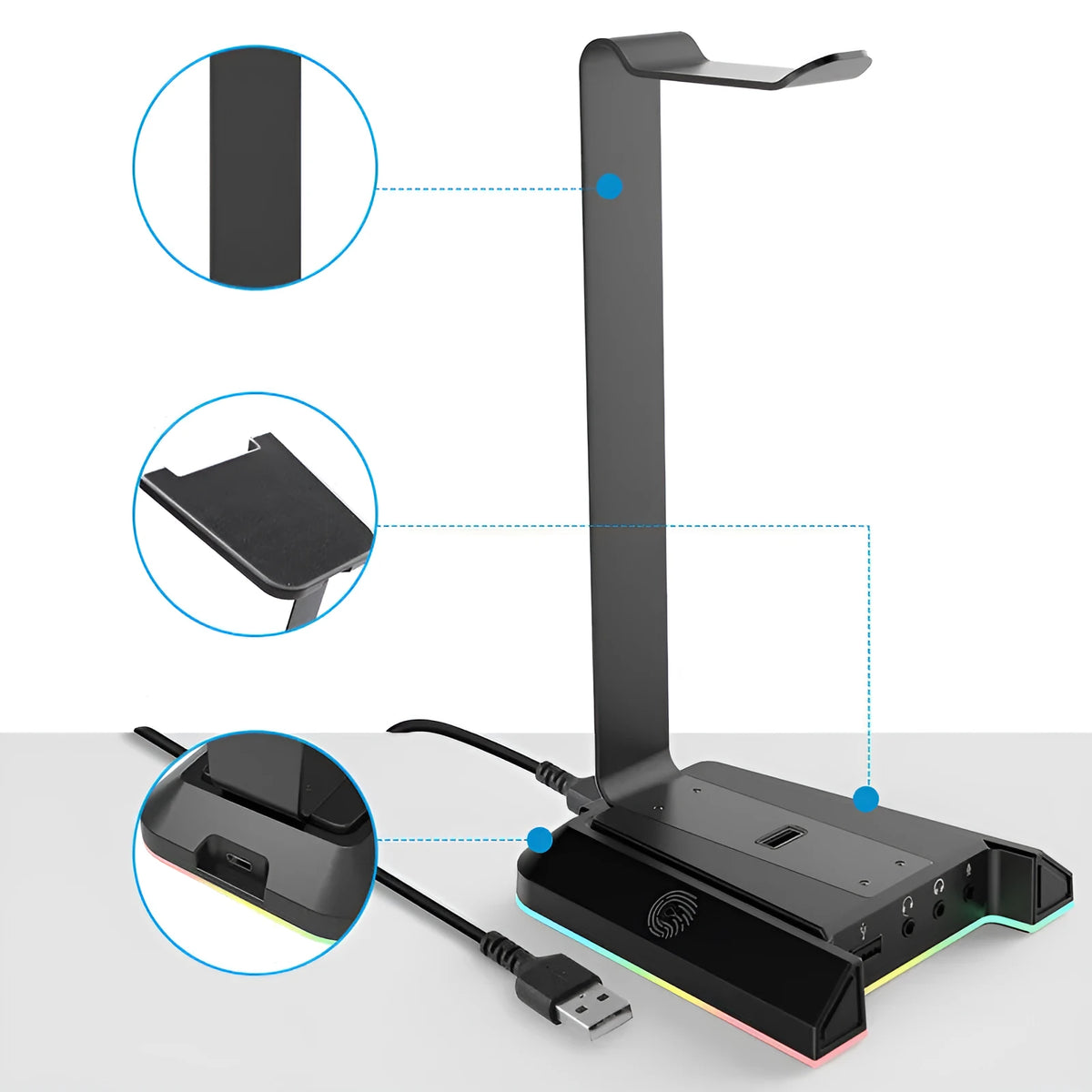 USB 7.1 channel head-mounted detachable gaming headset bracket, 0.5 kg, style A