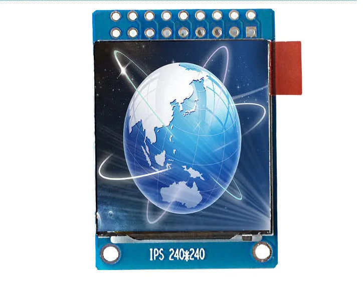 1.3 inch square IPS LCD display module with 240x240 resolution and 18-pin connector for microcontrollers