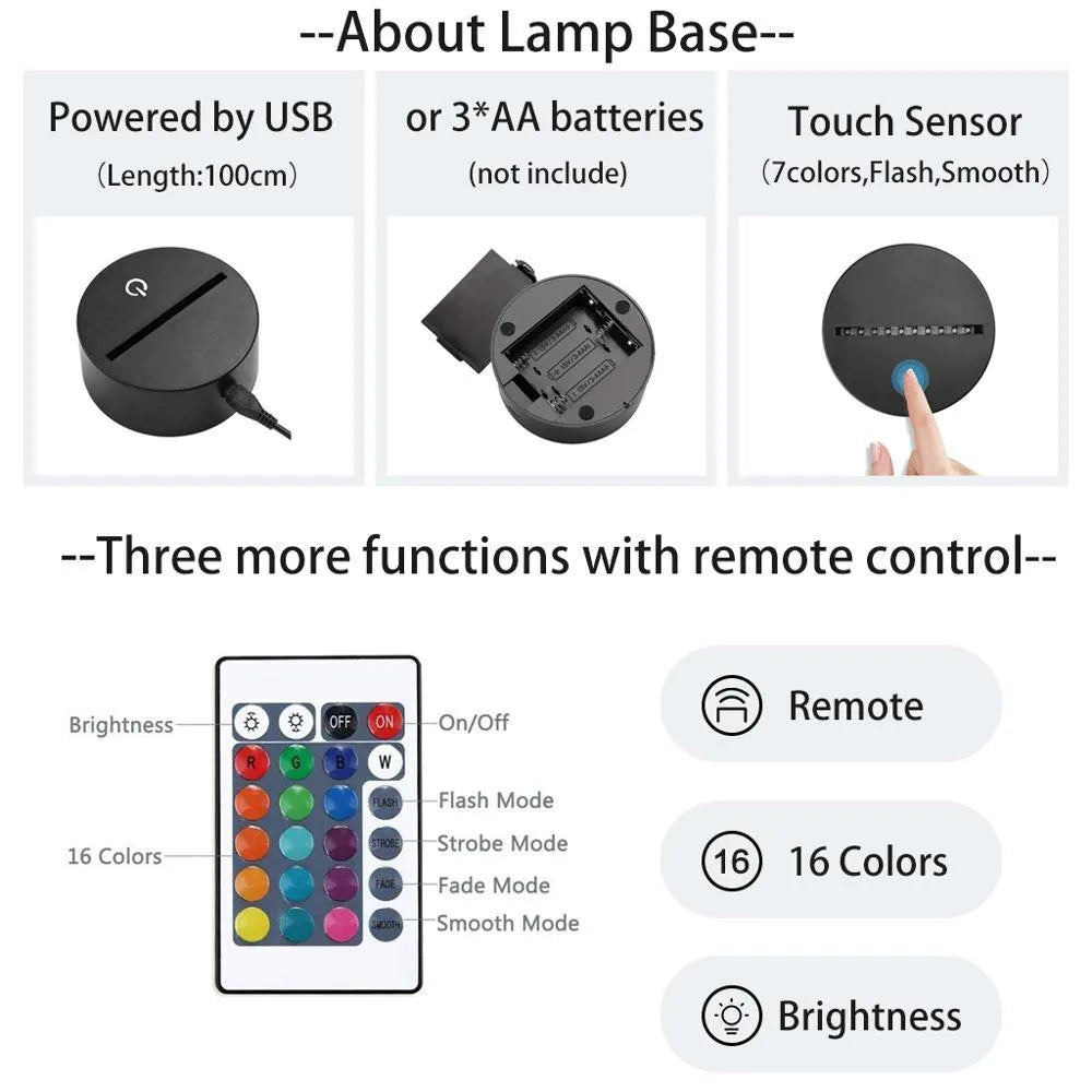Black seat LED desk lamp with acrylic shade and remote control