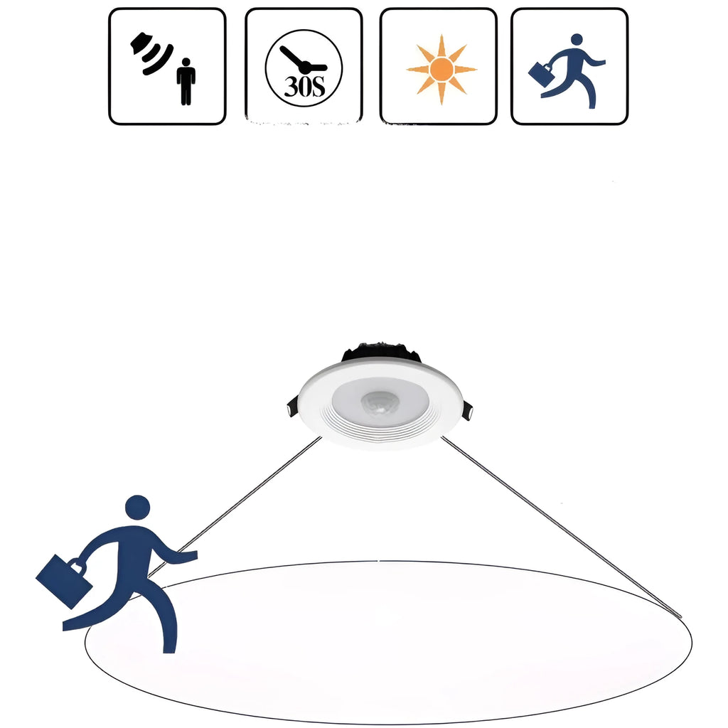Infrared body sensing LED down light with aluminium housing for automatic kitchen study toilet lighting